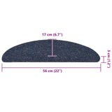 Stair Mats Self-adhesive 30 pcs Blue 56x17x3 cm 3365917
