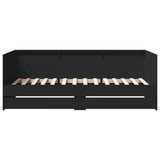 Daybed with Drawers without Mattress Black 90x200 cm 3280847