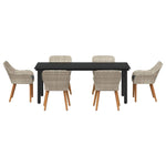 Dining Set Light grey Poly rattan 3261717