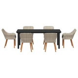 Dining Set Light grey Poly rattan 3261717
