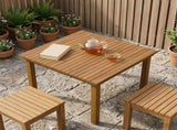 Table Top 70 x 70 x 3.5 cm Square Solid Teak Wood Natural 42033146