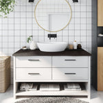 Bathroom Countertop Dark Brown 100x60x cm Treated Solid Wood 3156231