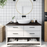 Bathroom Countertop Dark Brown 100x60x cm Treated Solid Wood 3156231