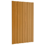 Roof Panels 12 pcs Galvanised Steel Light Wood 80x45 cm 317207
