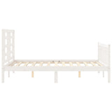 Bed Frame without Mattress White 140x200 cm Solid Wood Pine 3192882