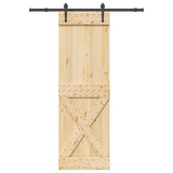 Sliding Door with Hardware Set 70x210 cm Solid Wood Pine 3332784