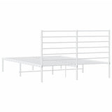 Metal Bed Frame without Mattress with Headboard White 120x190cm 352365