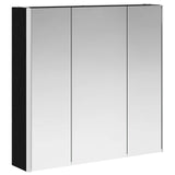 Bathroom Mirror Cabinet Black Oak 73.5 x 15.5 x 70 cm 889256