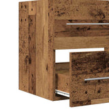 Bathroom Sink Cabinet with Drawer Wall-mounted 2 pcs Old Wood 3332496