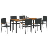 Garden Dining Set 7 pcs Black Poly Rattan 3365410
