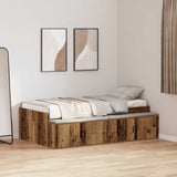 Bed Frame with Drawer Old Wood 90 x 200 cm Engineered Wood 3335195