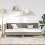 Corner Bed Frame with Headboard Taupe 90 cm x 200 cm Velvet 42016194