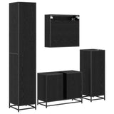 Bathroom Furniture Set 4 pcs Black Oak Engineered Wood 3402532