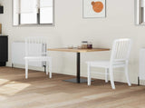 Dining Chairs 2 pcs White 50 x 52.5 x 91 cm Solid Rubber Wood 42020453