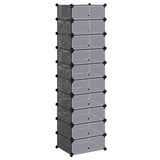 244920 Interlocking Shoe Organiser with 10 Compartments Black