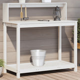 Potting Table with Shelves White 108x50x109.5 cm Solid Wood Pine 832413