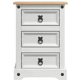 Bedside Table Corona White 45 x 35 x 64 cm Solid Pine Wood 42021187