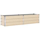 Planter Ivory 195 x 50 x 45 cm Galvanised Steel 42018100