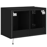 TV Wall Cabinet with LED Lights Black 60x35x41 cm 837304