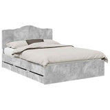 Bed Frame with Drawer Concrete Grey 140 x 200 cm Engineer Wood 3413411