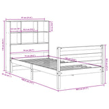 ZNTS Bookcase Bed without Mattress 75x190 cm Small Single Solid Wood Pine 3321883