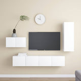 4 Piece TV Cabinet Set White Engineered Wood 3078678