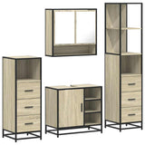 4 Piece Bathroom Furniture Set Sonoma Oak Engineered Wood 3301296