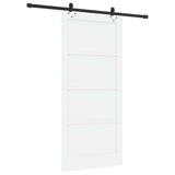 Sliding Door 93 x 202 cm Engineered Wood White and Black 3450120