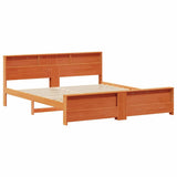 Bed Frame with Headboard Wax Brown 180 x 200 cm Engineered Wood 3394218