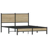 Metal Bed Frame without Mattress Sonoma Oak 137x190 cm 4007867