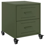 ZNTS Bedside Cabinet Olive Green 36x39x43.5 cm Steel 846634