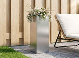 Garden Planter Silver 20 x 20 x 75 cm Galvanised Steel 8005326