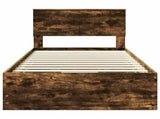 Bed Frame with Drawer Smoked Oak 100 x 200 cm Engineer Wood 3410739