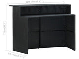Garden Bar Table Black 120x55x110 cm Poly Rattan 313468