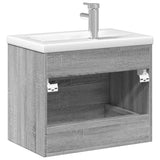 Bathroom Sink Cabinet with Built-in Basin Grey Sonoma 3278774