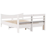 Bed Frame with Headboard White 150x200 cm King Size Solid Wood Pine 3307042