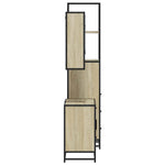 ZNTS 3 Piece Bathroom Furniture Set Sonoma Oak Engineered Wood 3301166