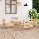 4 Piece Garden Lounge Set Solid Pinewood 3082402