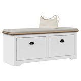 Hallway Bench BODO White and Brown 114x40x45 cm 4016870