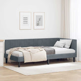 Corner Bed Frame Dark Grey 100 cm x 200 cm Velvet 42016359