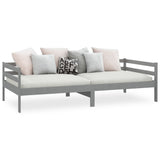 Day Bed without Mattress Grey Solid Wood Pine 90x200cm 806932