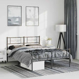 Metal Bed Frame without Mattress with Footboard Black 150x200cm 355287