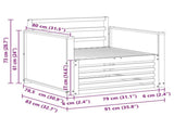 Outdoor Middle Sofa Solid Acacia Wood Natural 3438933