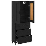 Highboard with Drawer 2 pcs Black Oak Engineered Wood 3416083