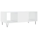 ZNTS Coffee Table High Gloss White 102x50x40 cm Engineered Wood 829294