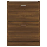 Shoe Cabinet Brown Oak 59x17x81 cm Engineered Wood 342541