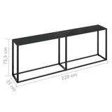 Console Table Black 220x35x75.5cm Tempered Glass 331691