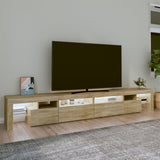 ZNTS TV Cabinet with LED Lights Sonoma Oak 260x36.5x40 cm 3152820