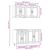 4 Piece Kitchen Cabinet Set Porto White Engineered Wood 3314871