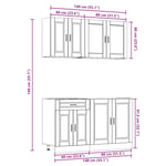 ZNTS 4 Piece Kitchen Cabinet Set Kalmar White Engineered Wood 3314871